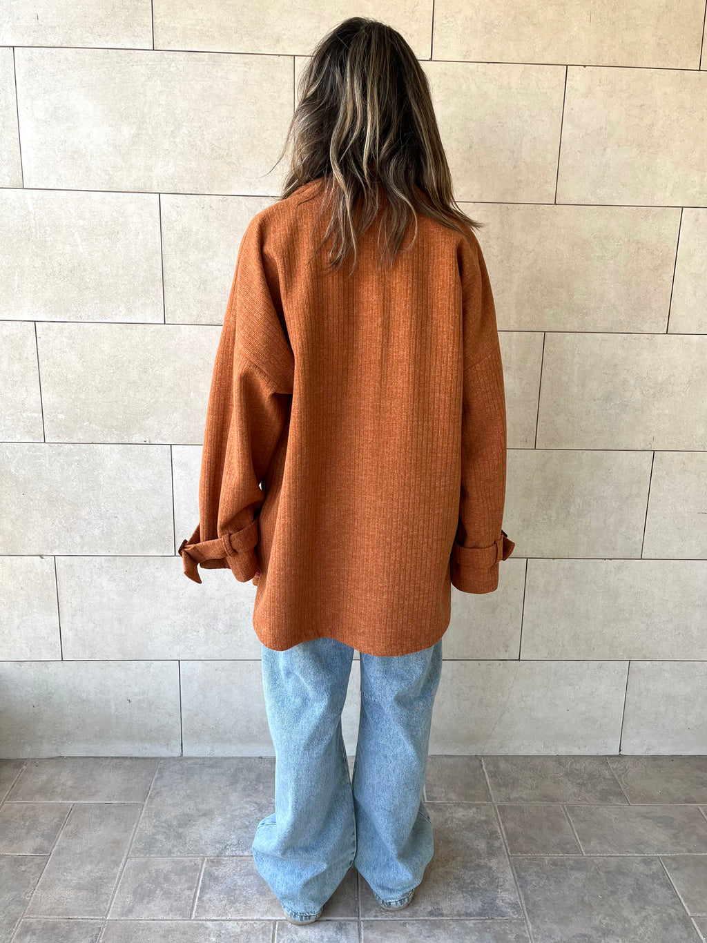 Rust fringe Scarf Poncho