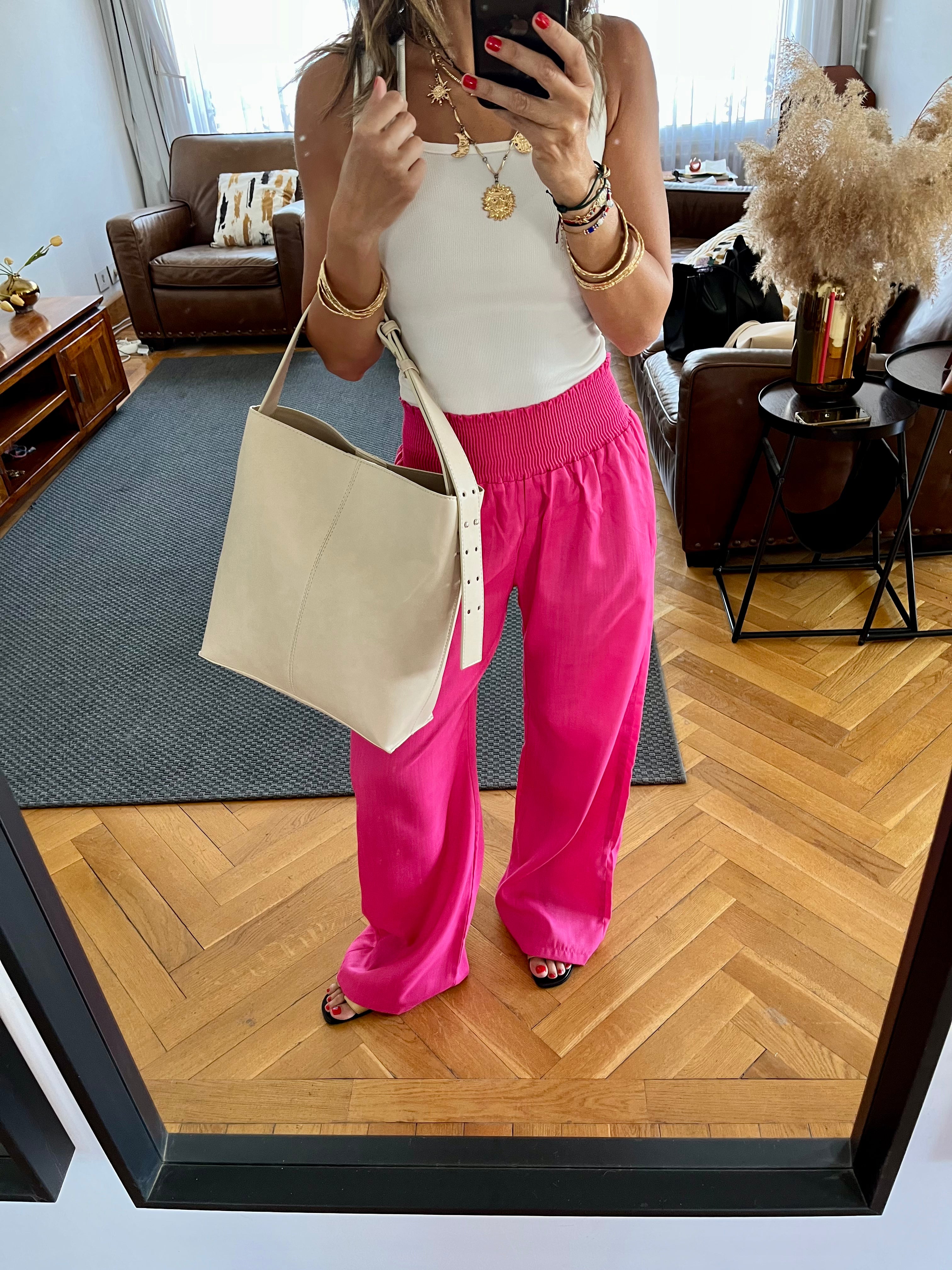 Beige Frillu Leather Belt Bag