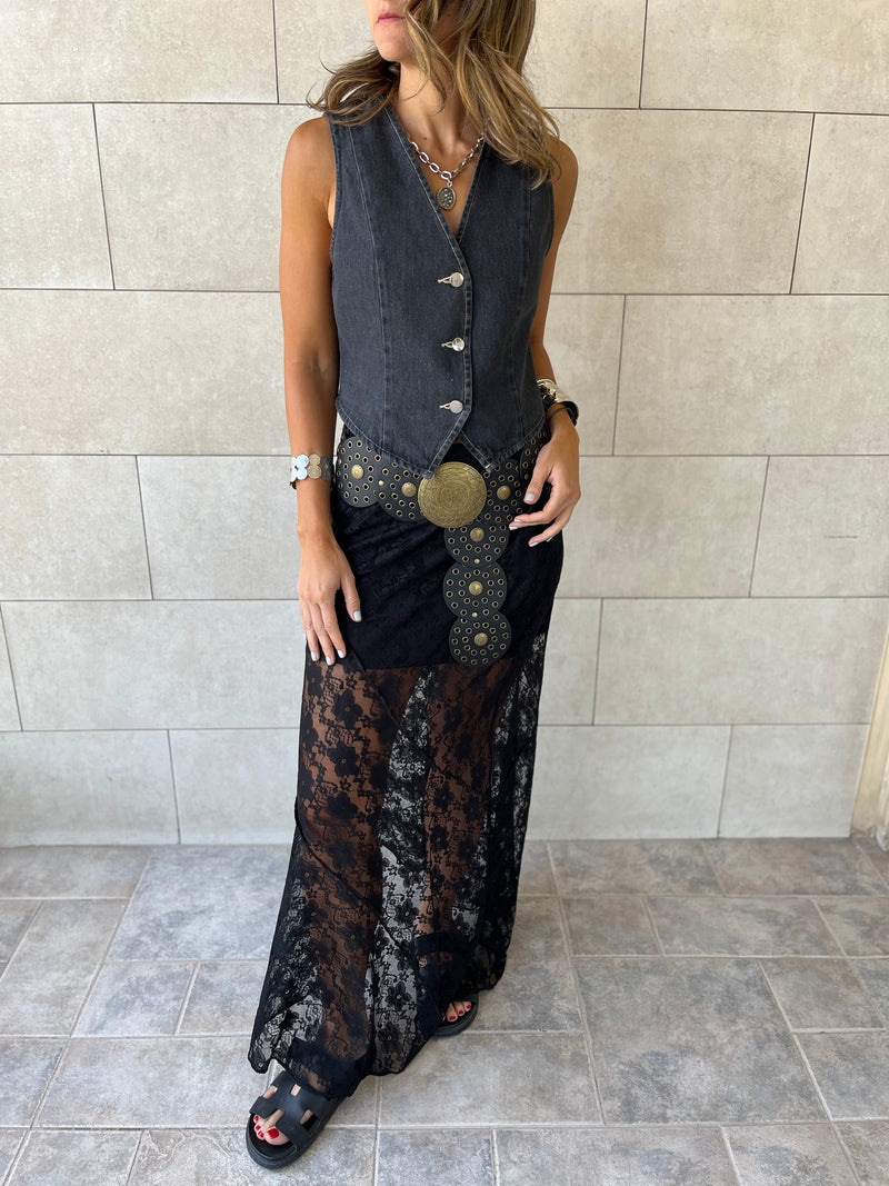 Grey Denim Street Icon Vest