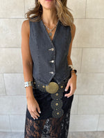 Grey Denim Street Icon Vest