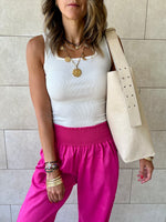 Beige Frillu Leather Belt Bag