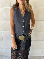 Grey Denim Street Icon Vest
