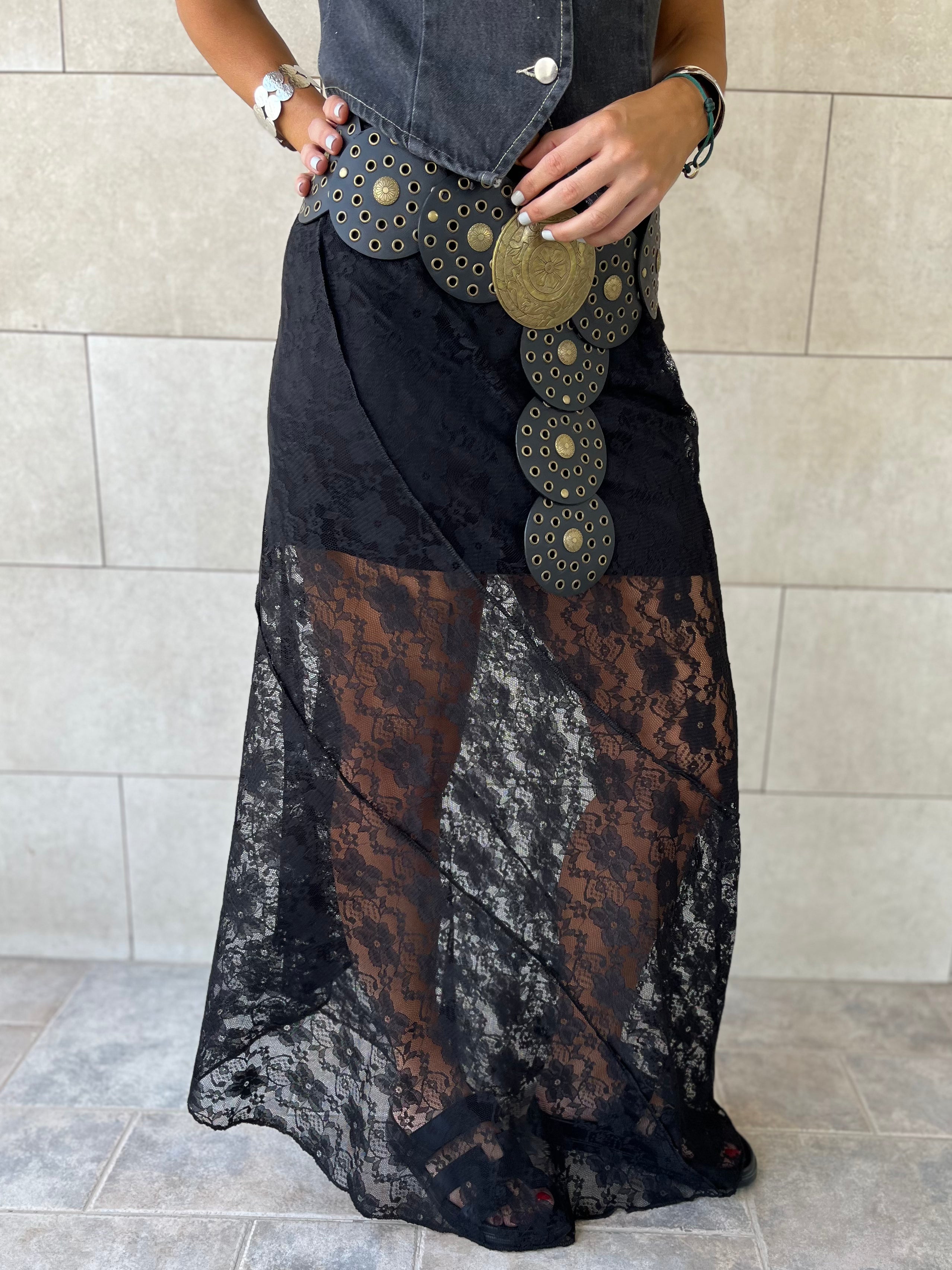 Black Frillu Lace Skirt
