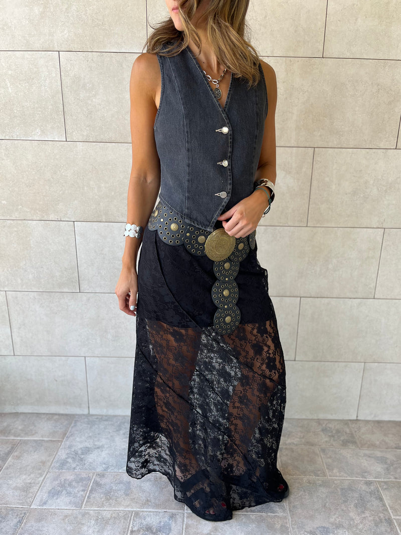 Grey Denim Street Icon Vest