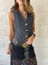 Grey Denim Street Icon Vest