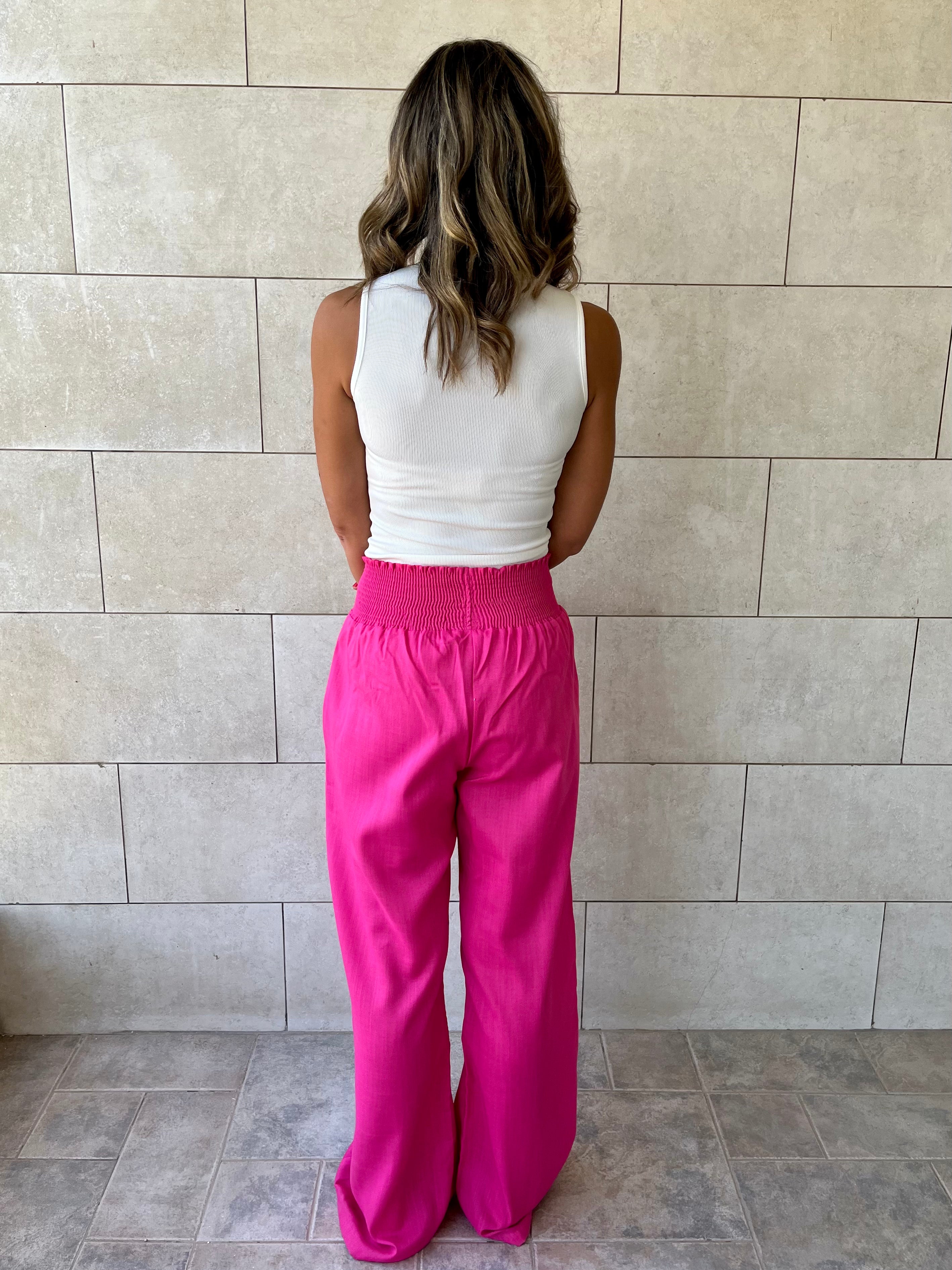 Fuchsia Elastic Boho pants