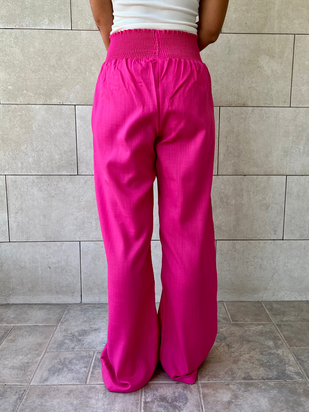 Fuchsia Elastic Boho pants