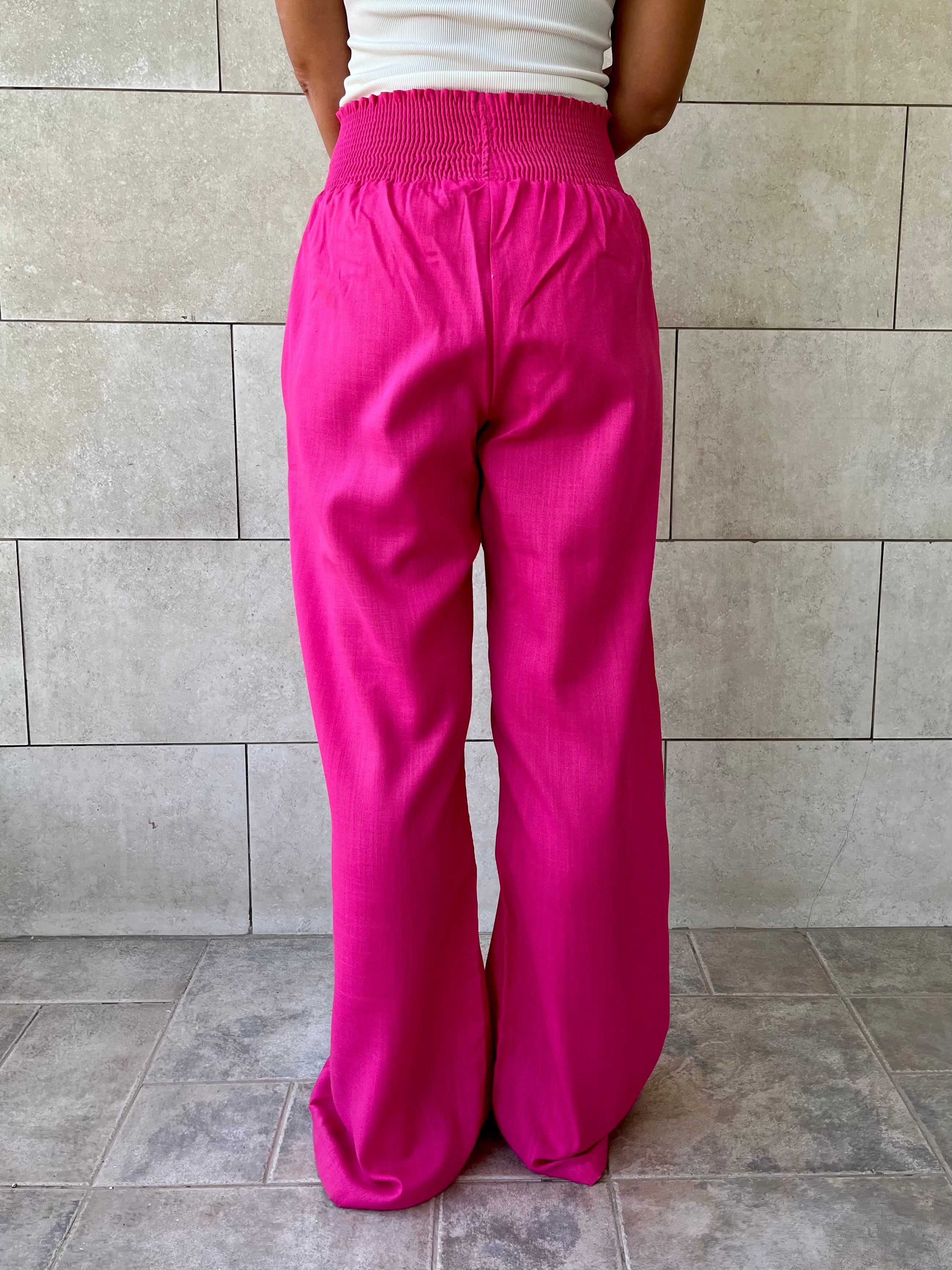 Fuchsia Elastic Boho pants
