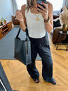 Black Frillu Leather Belt Bag
