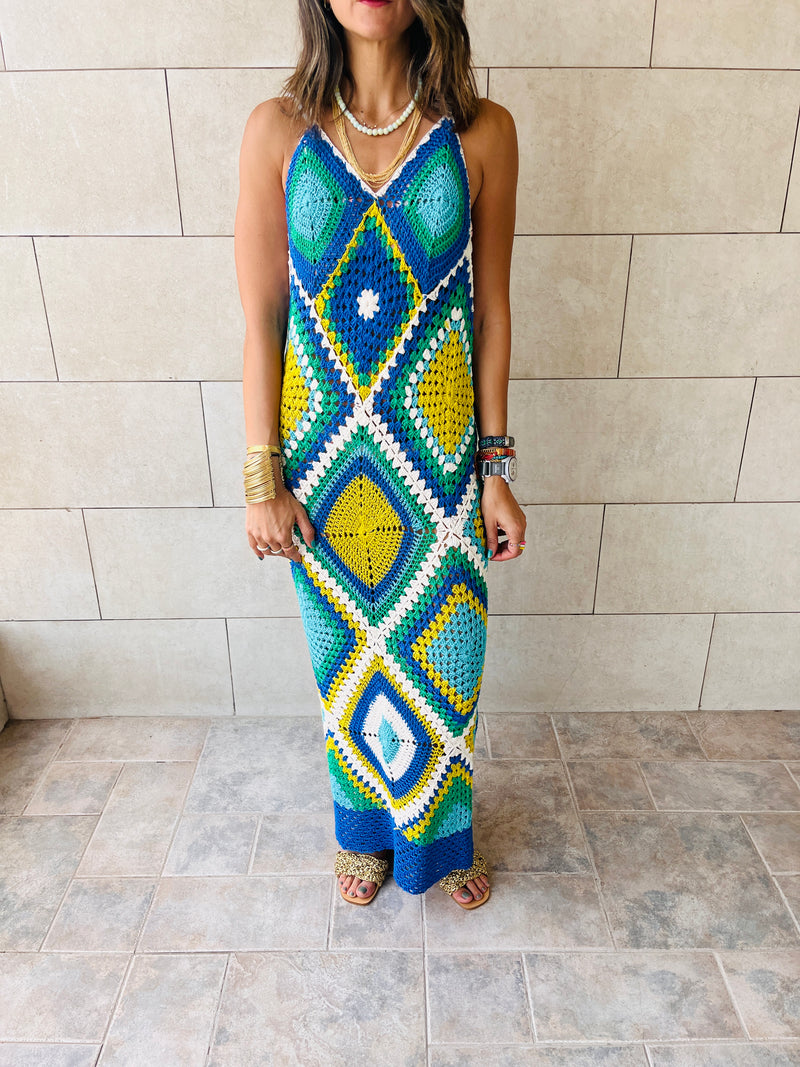 Blue For The Love Of Love Crochet Coverup
