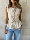 Beige Sunshine Bows Top