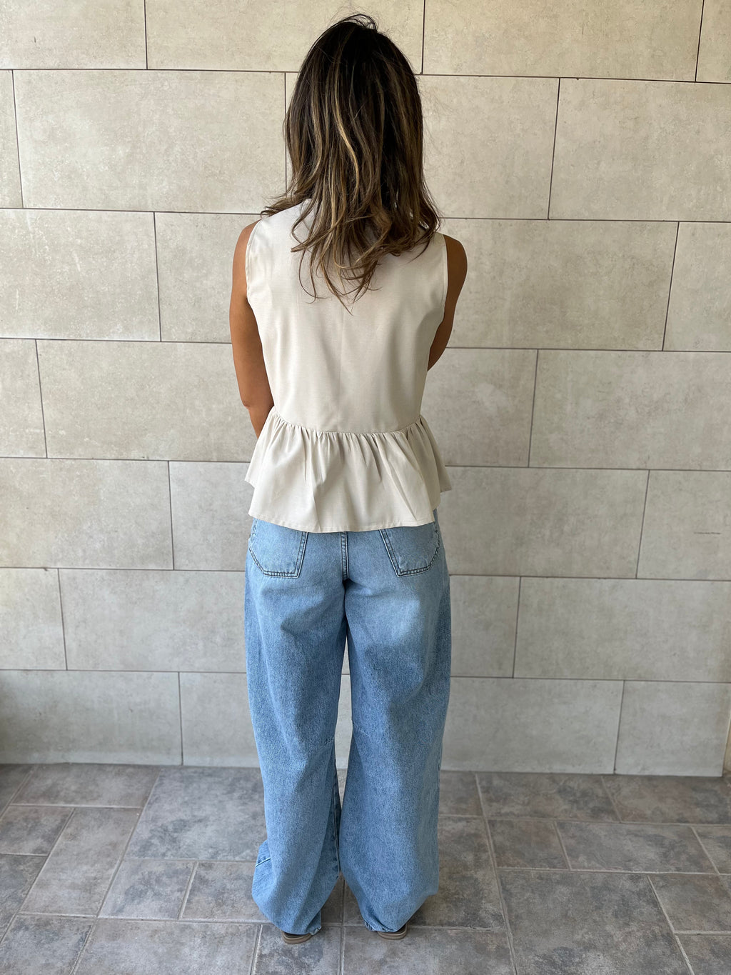 Beige Sunshine Bows Top