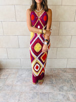 Burgundy For The Love Of Love Crochet Coverup