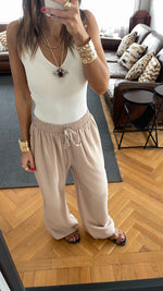 Beige Essential Linen Pants