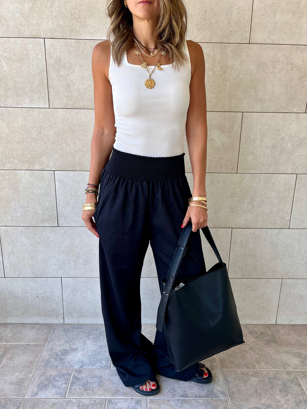 Black Frillu Leather Belt Bag