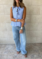Blue Sunshine Bows Stripe Top