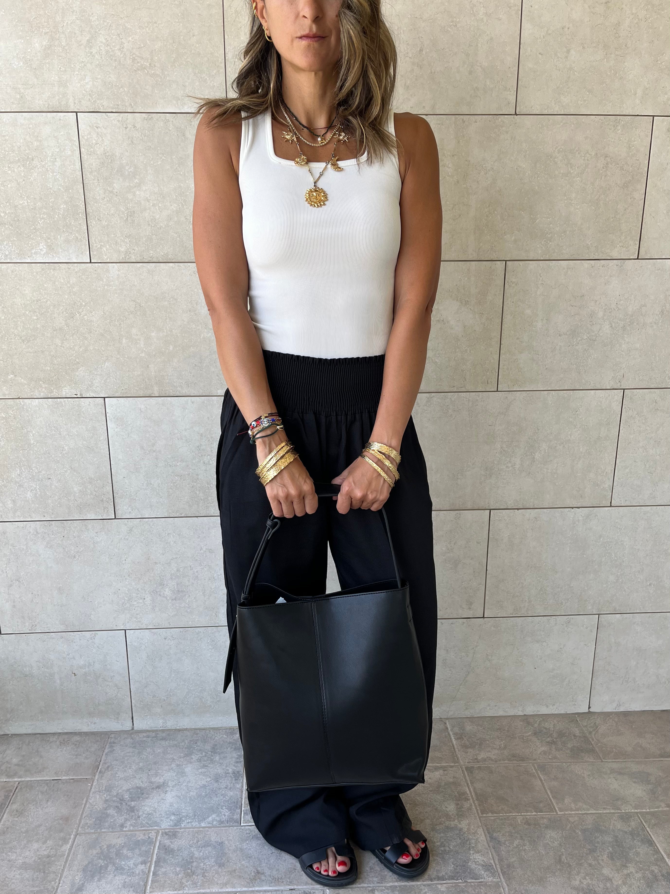 Black Frillu Leather Belt Bag