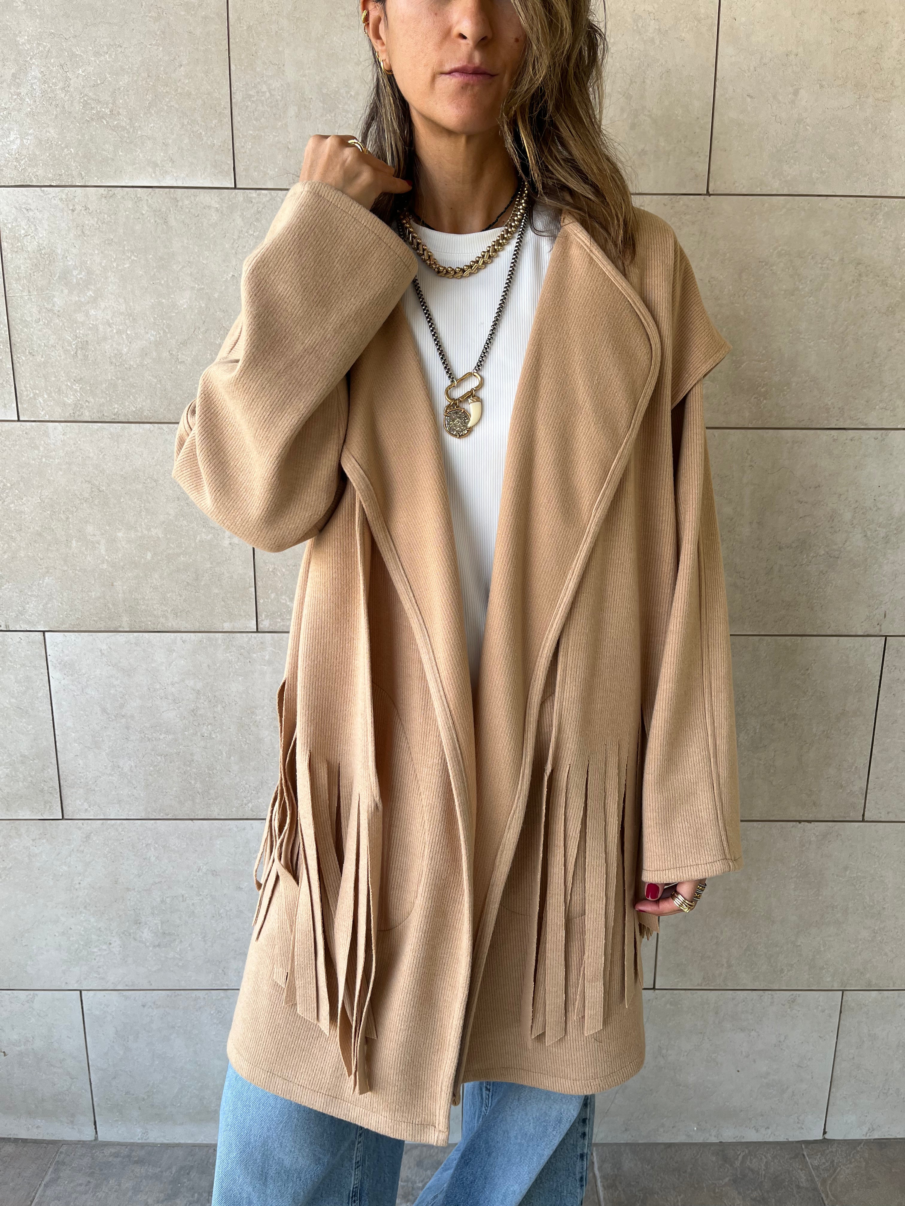 Beige Fringe Jacket