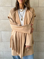 Beige Fringe Jacket