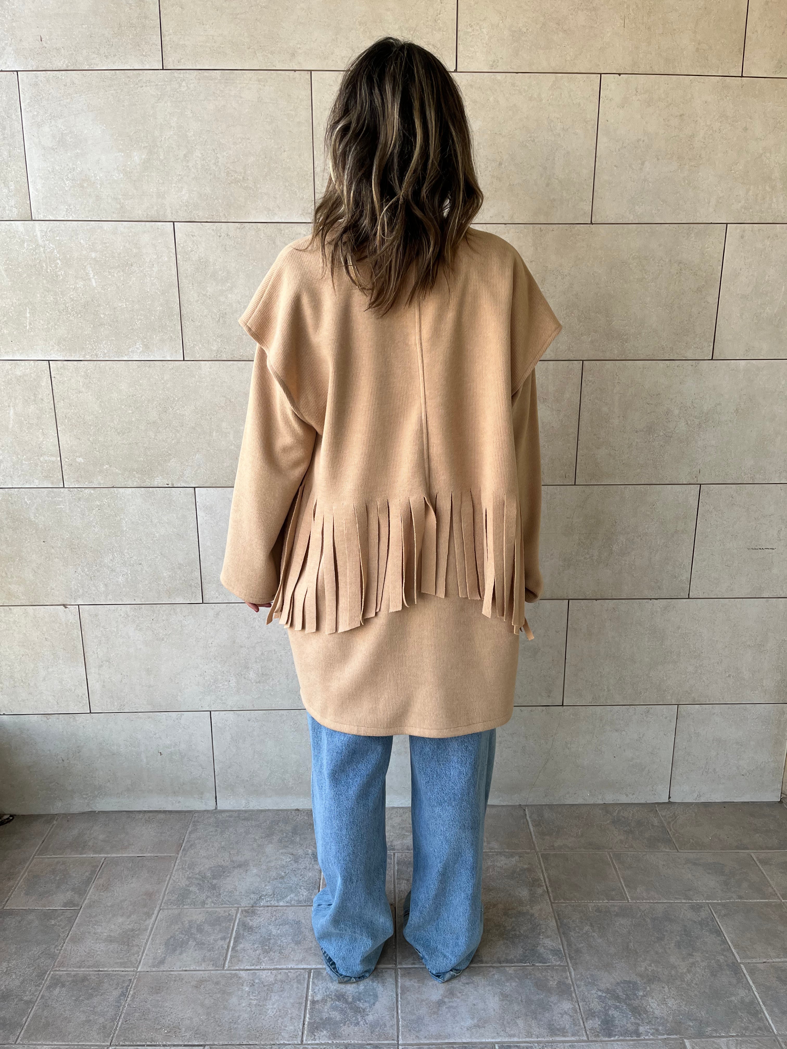 Beige Fringe Jacket