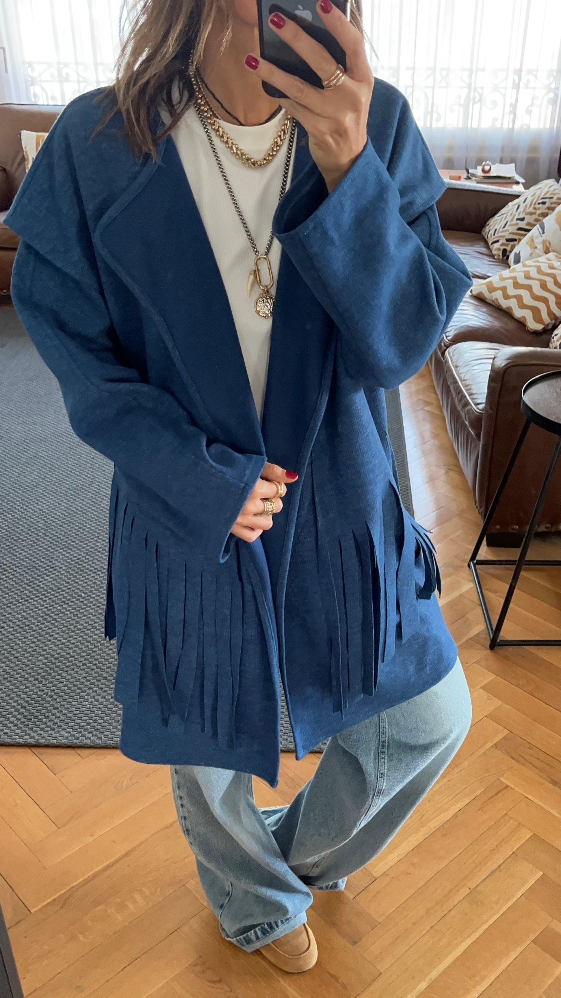 Blue Fringe Jacket