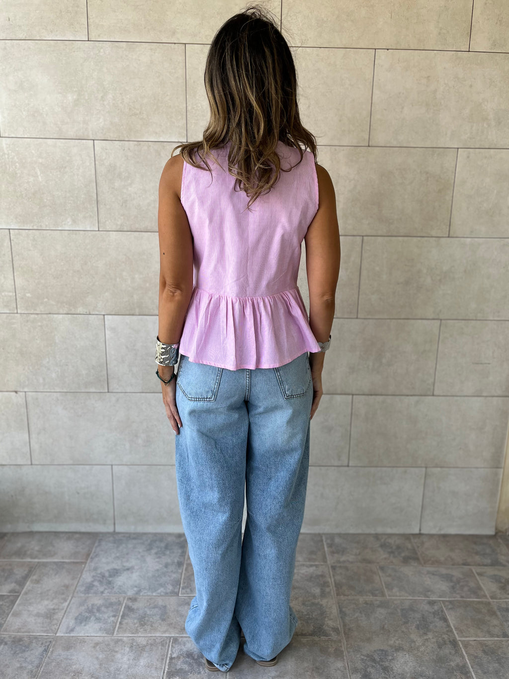 Pink Sunshine Bows Stripe Top