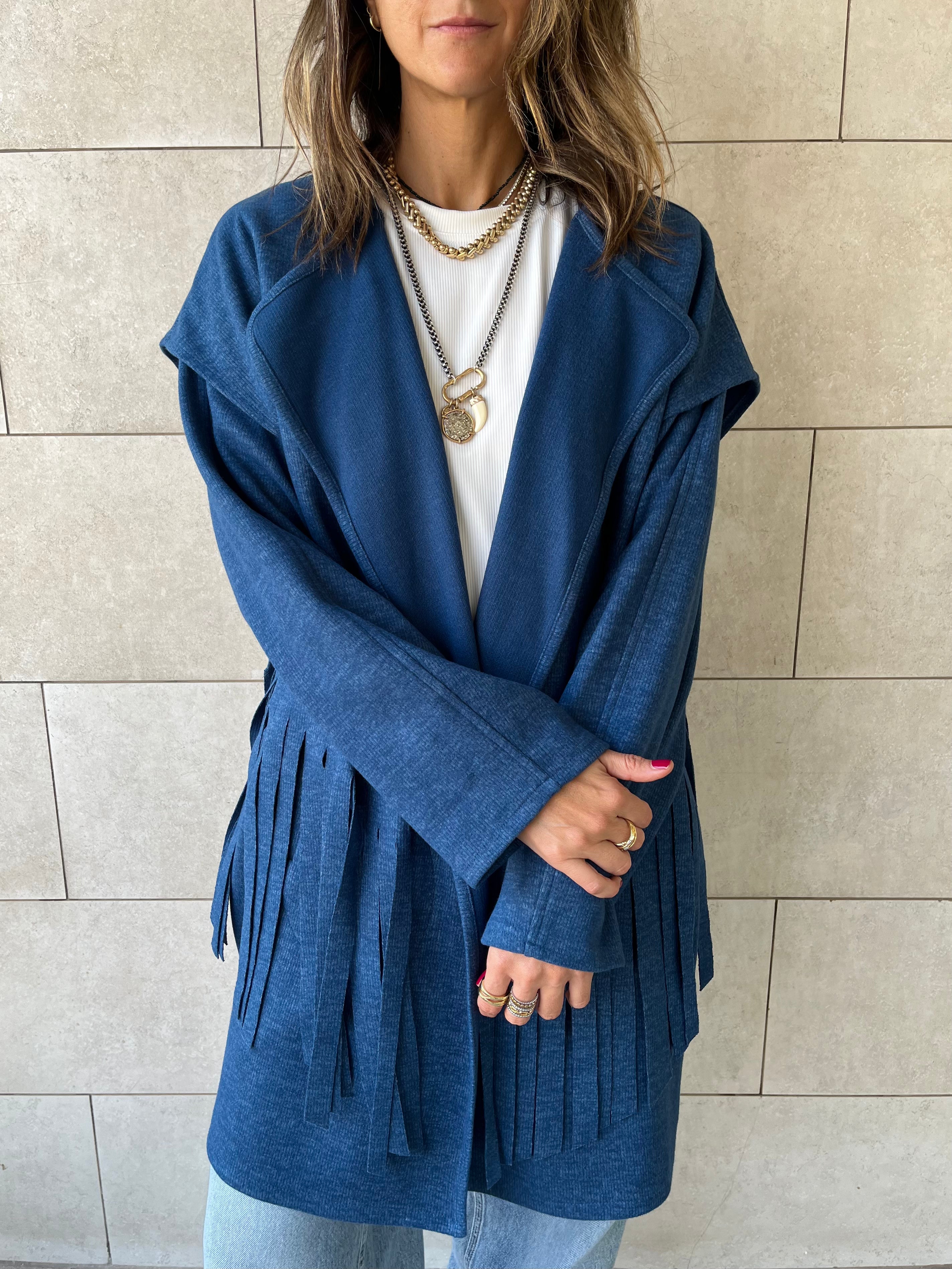 Blue Fringe Jacket