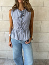 Grey Sunshine Bows Top