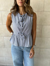 Grey Sunshine Bows Top