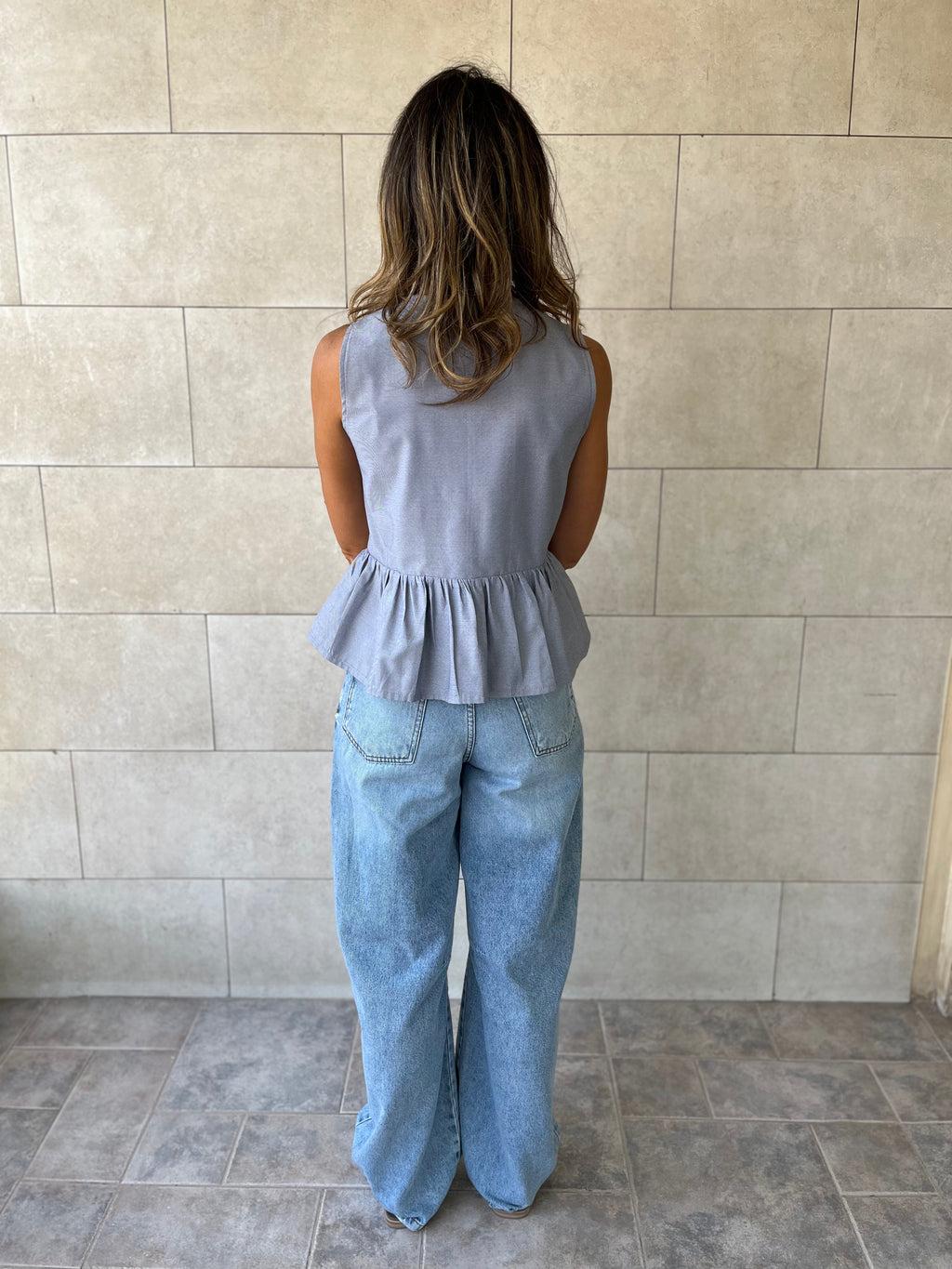 Grey Sunshine Bows Top