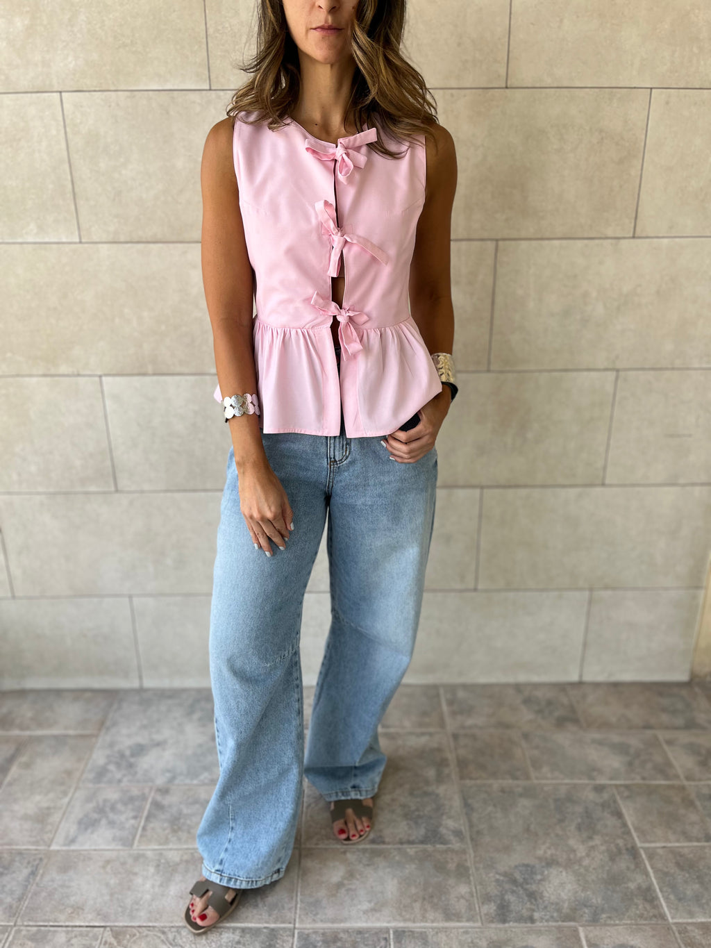 Pink Sunshine Bows Top