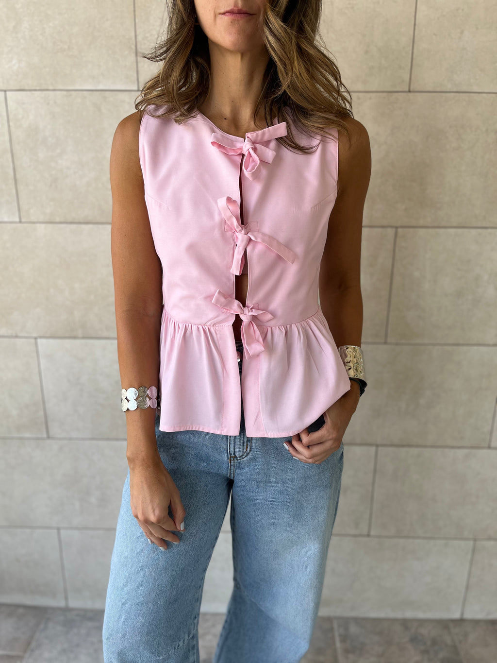 Pink Sunshine Bows Top