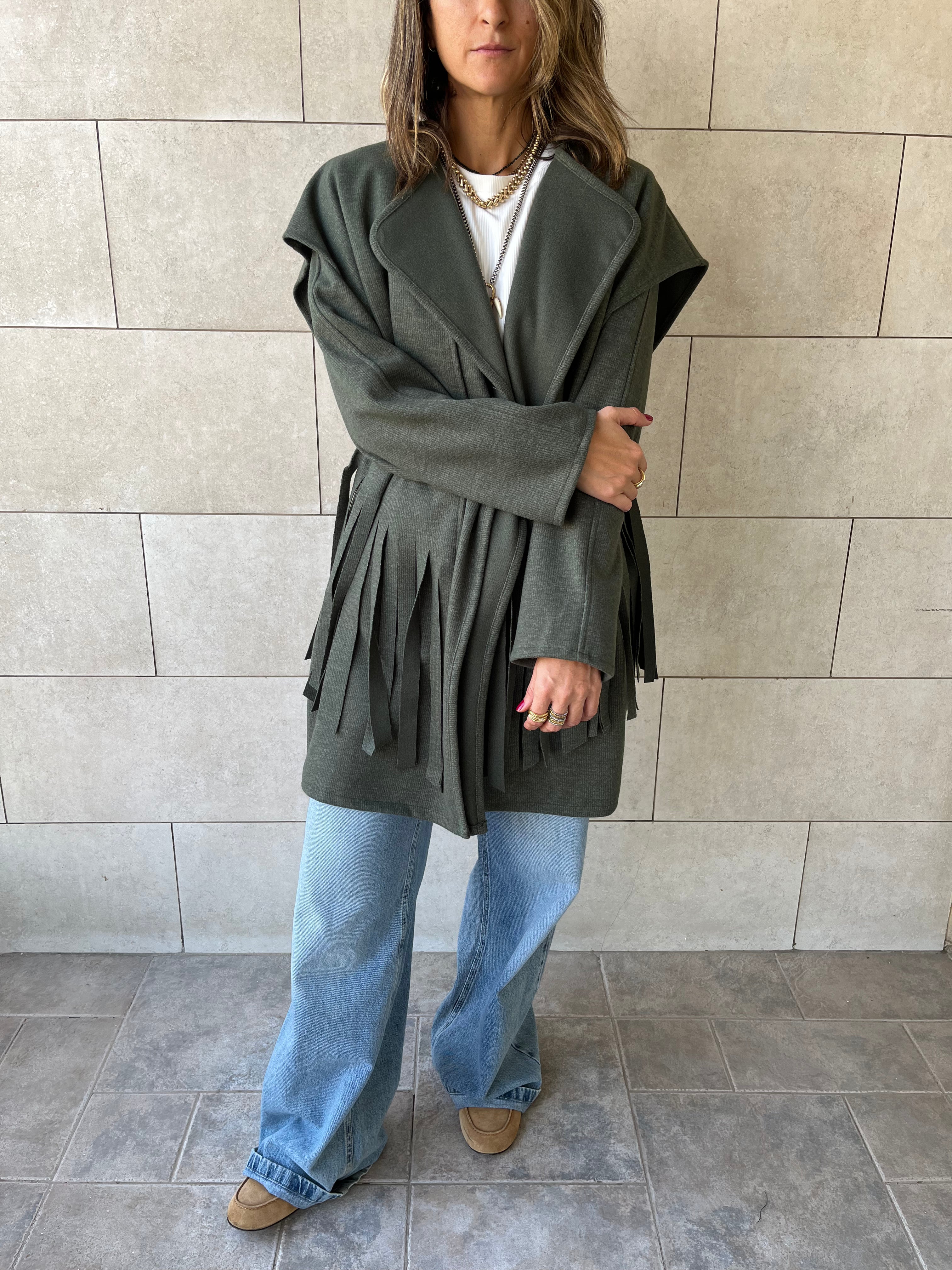 Olive Fringe Jacket