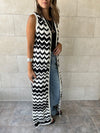 Black Zigzag Crochet Vest
