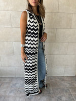 Black Zigzag Crochet Vest
