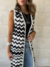 Black Zigzag Crochet Vest