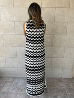 Black Zigzag Crochet Vest