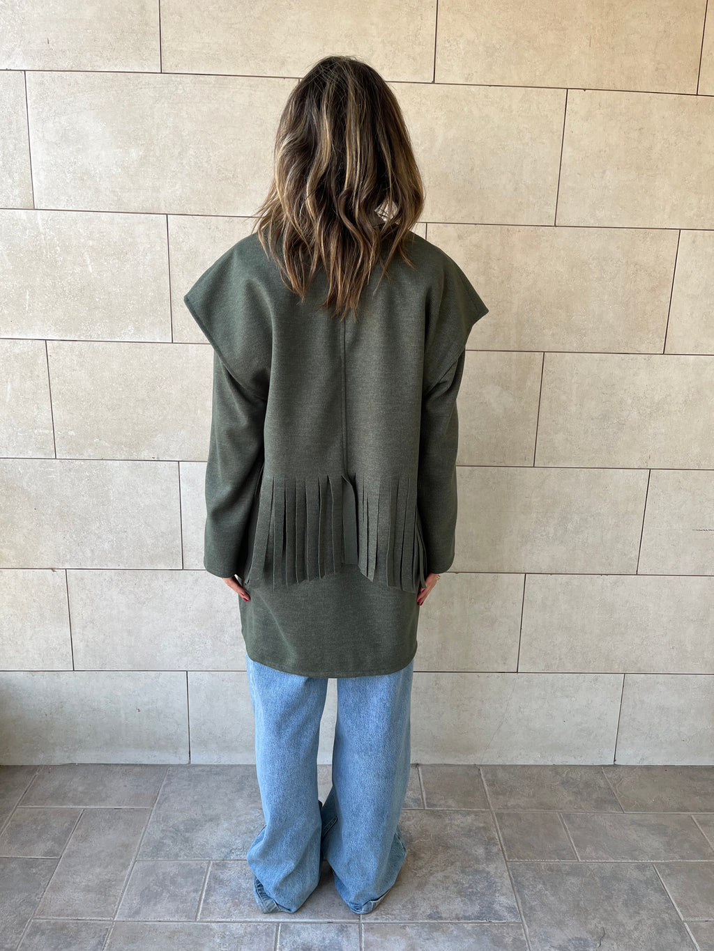 Olive Fringe Jacket