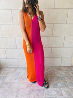 Fuchsia & Orange Crochet Dress