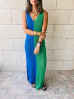 Green & Blue Crochet Dress