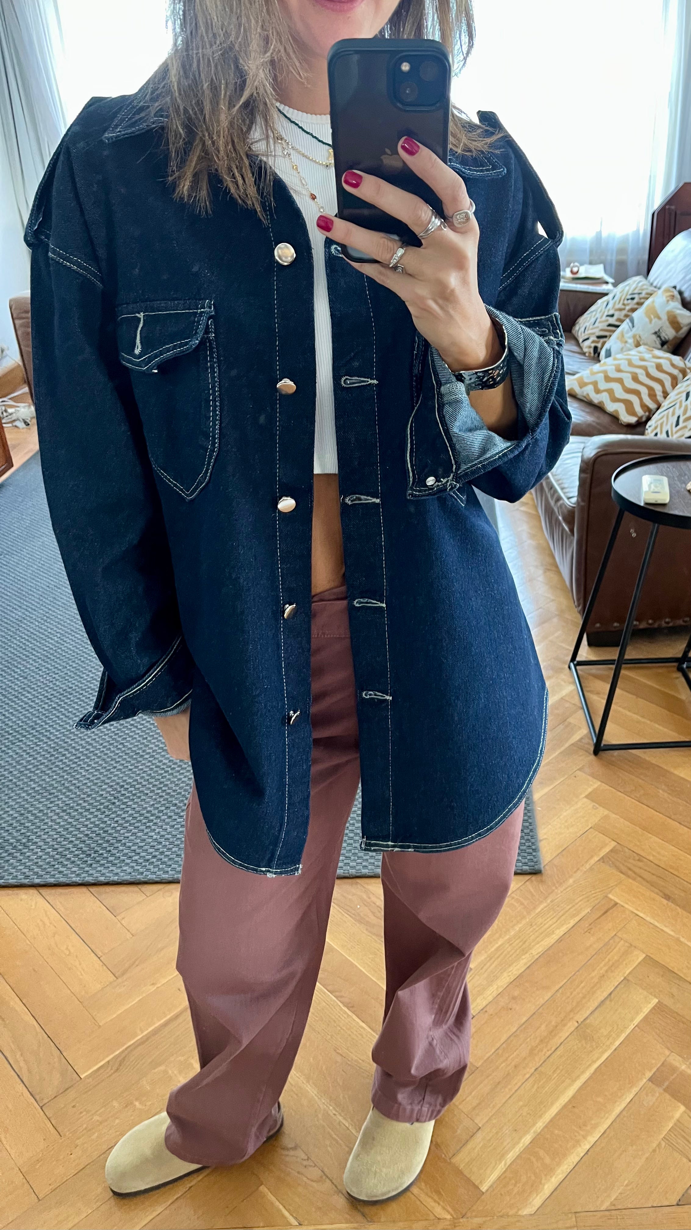 Navy Denim Utility Shirt