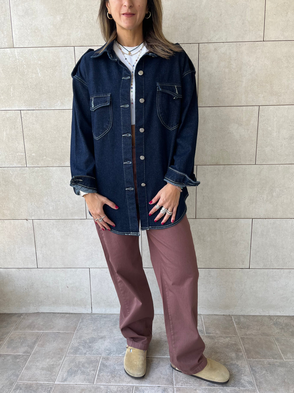 Navy Denim Utility Shirt