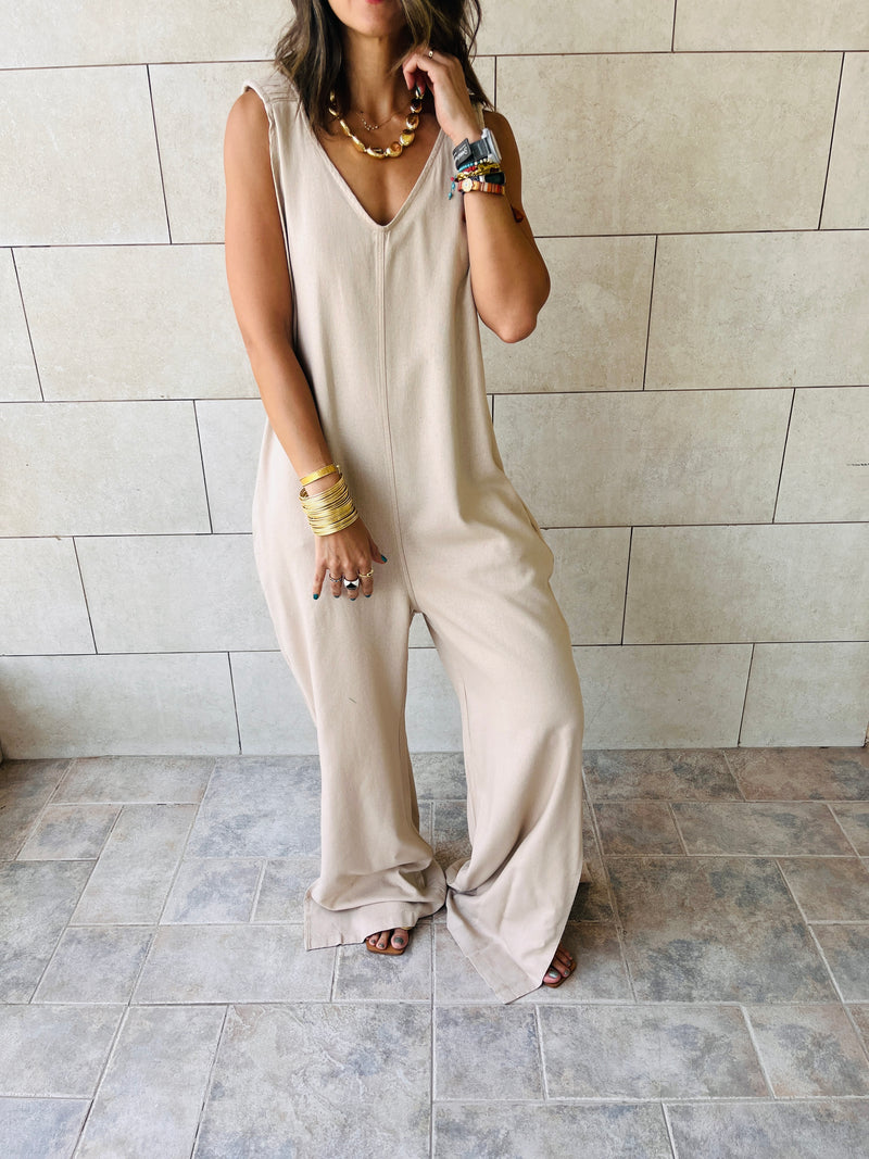 Beige Simple EveryWhere Jumpsuit