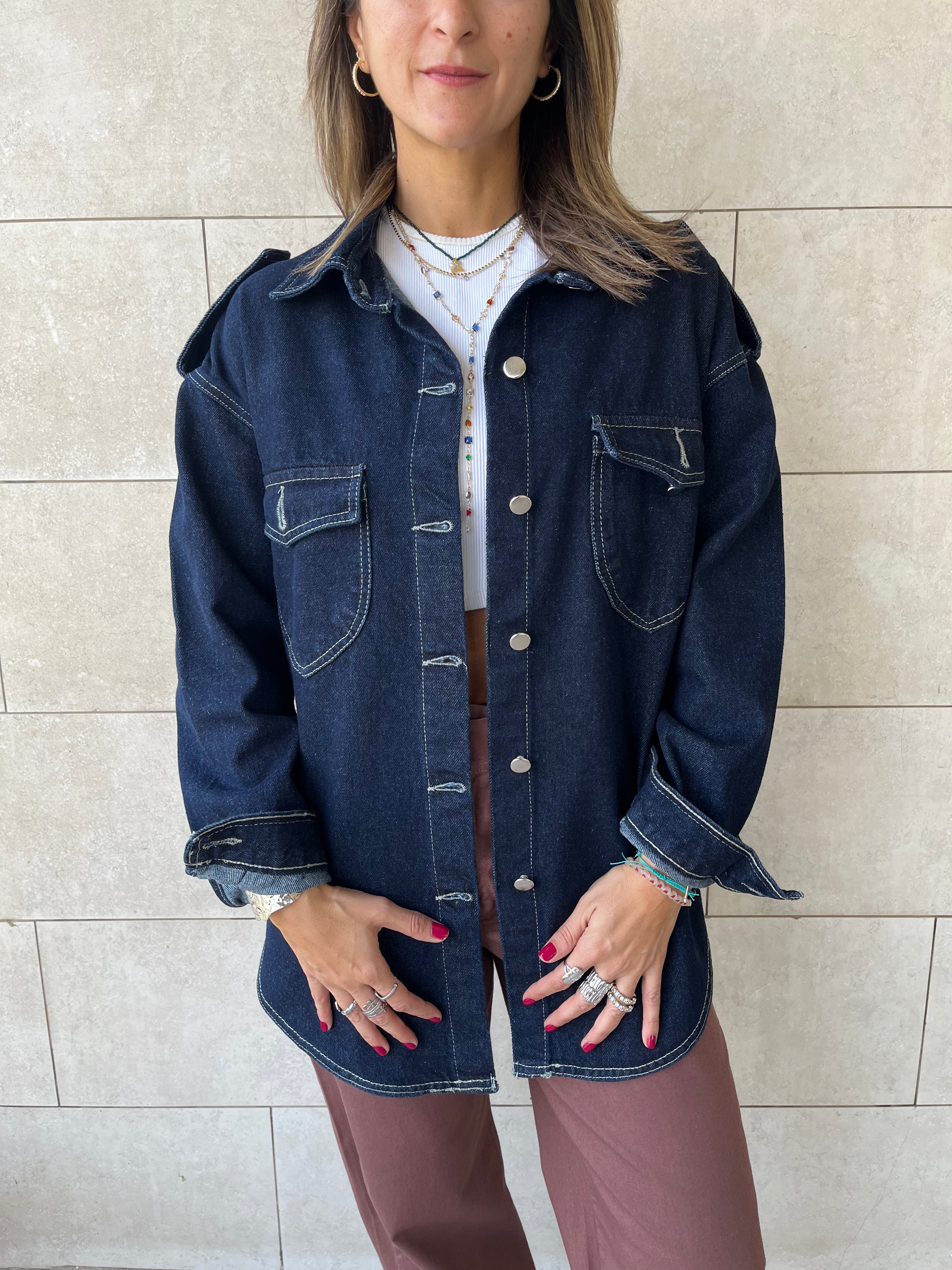 Navy Denim Utility Shirt