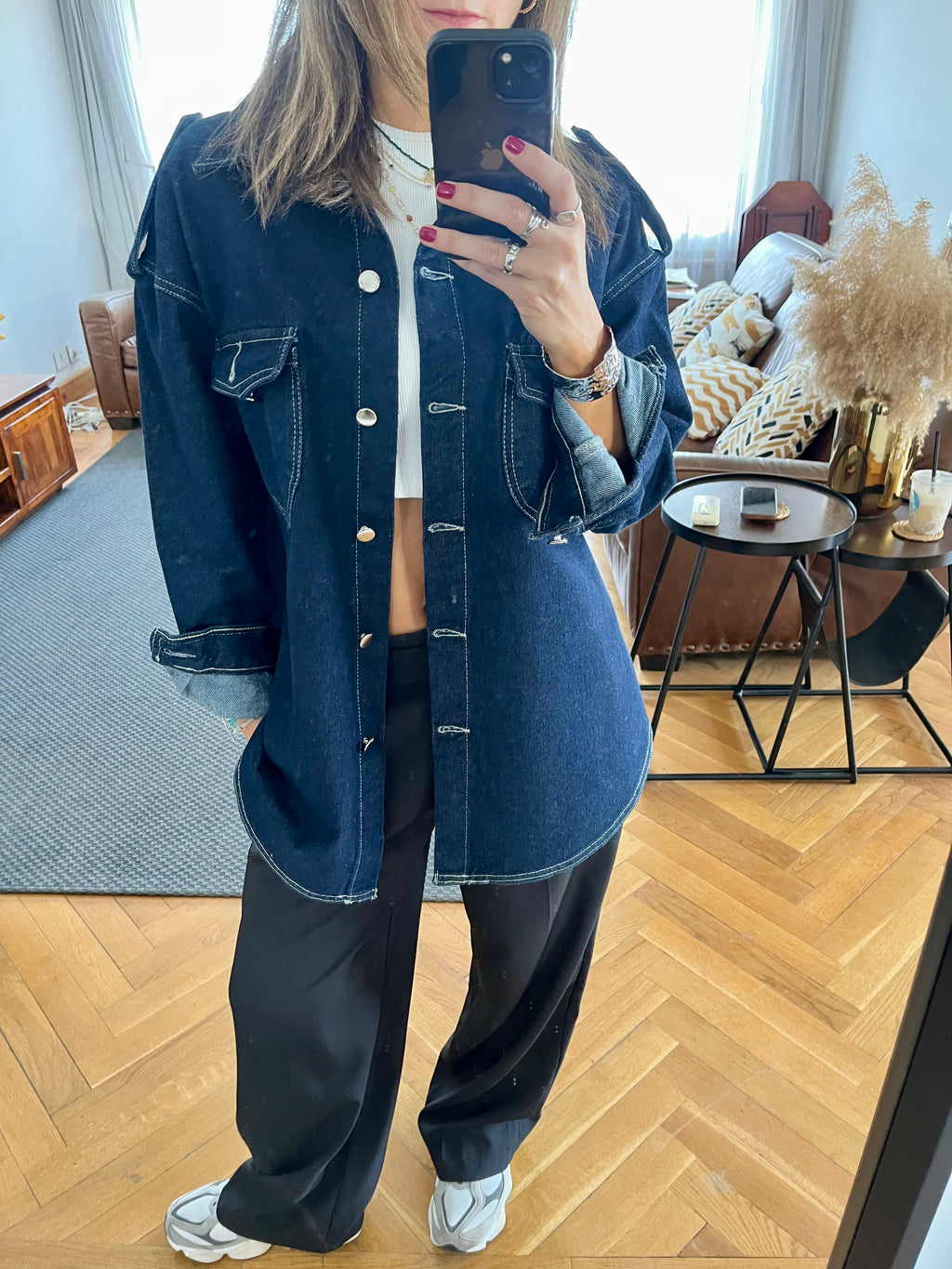 Navy Denim Utility Shirt