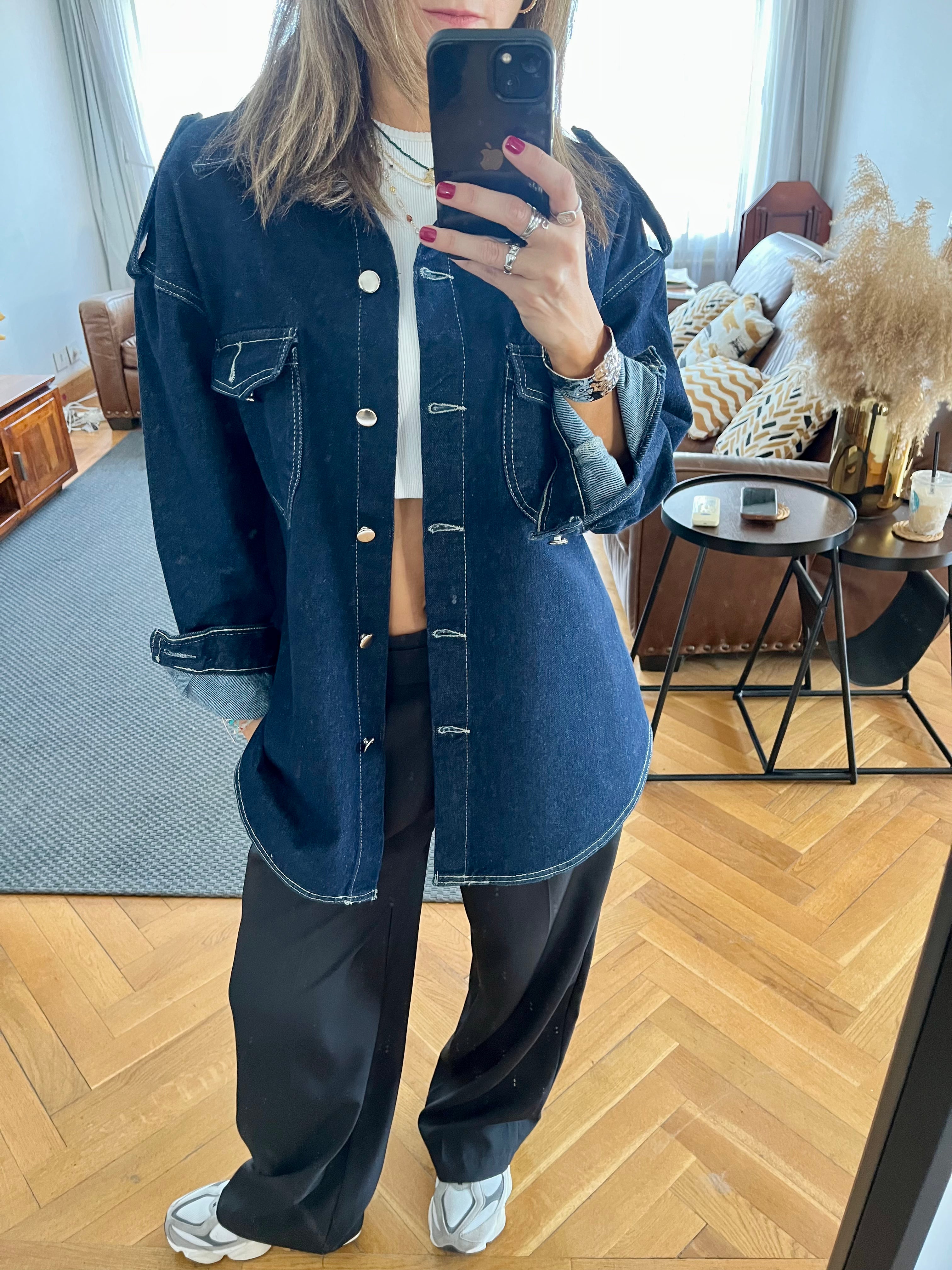 Navy Denim Utility Shirt