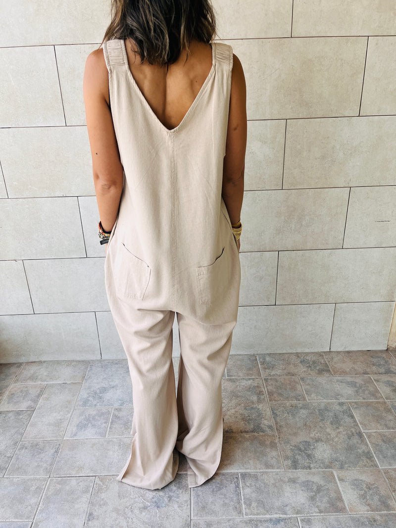 Beige Simple EveryWhere Jumpsuit