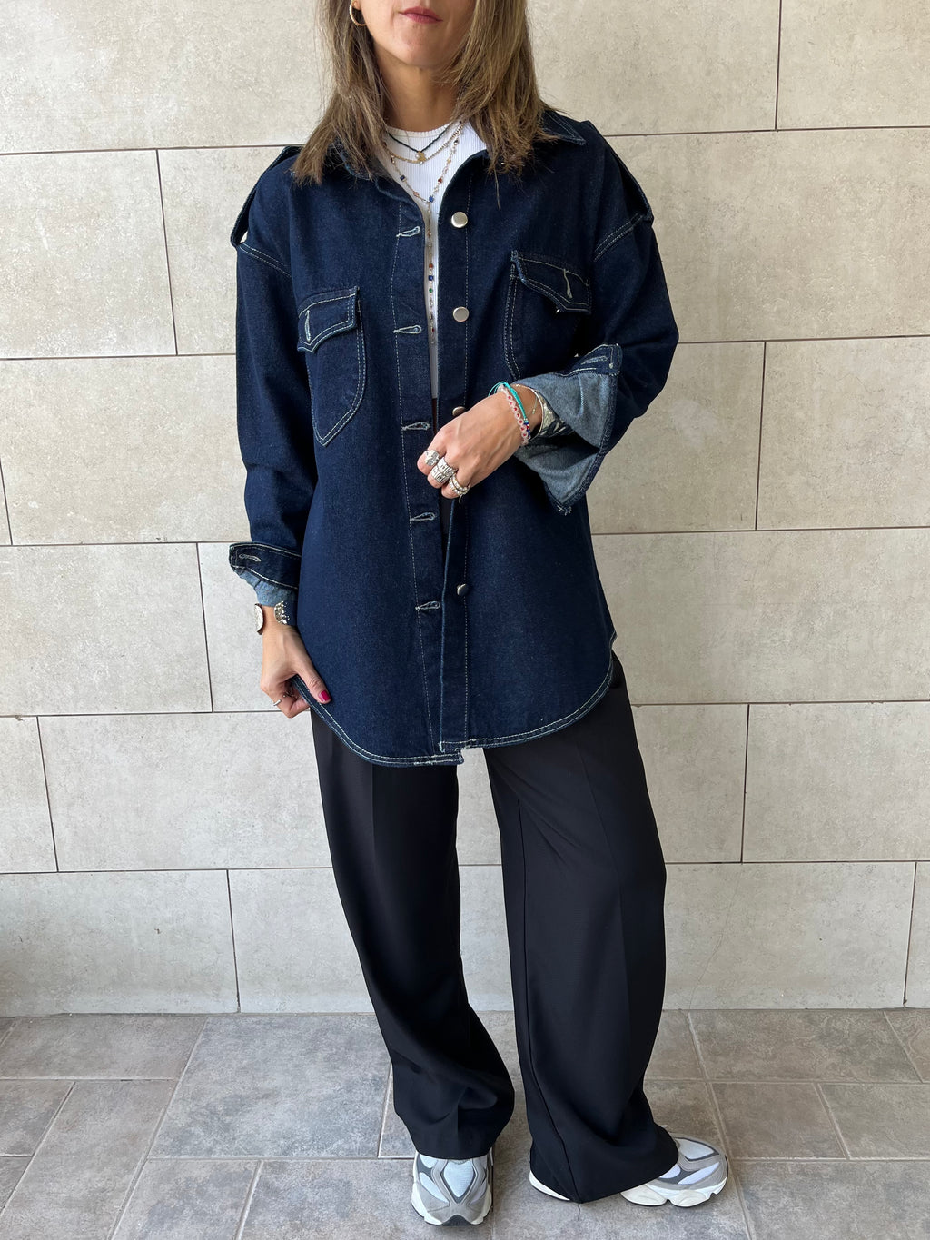 Navy Denim Utility Shirt