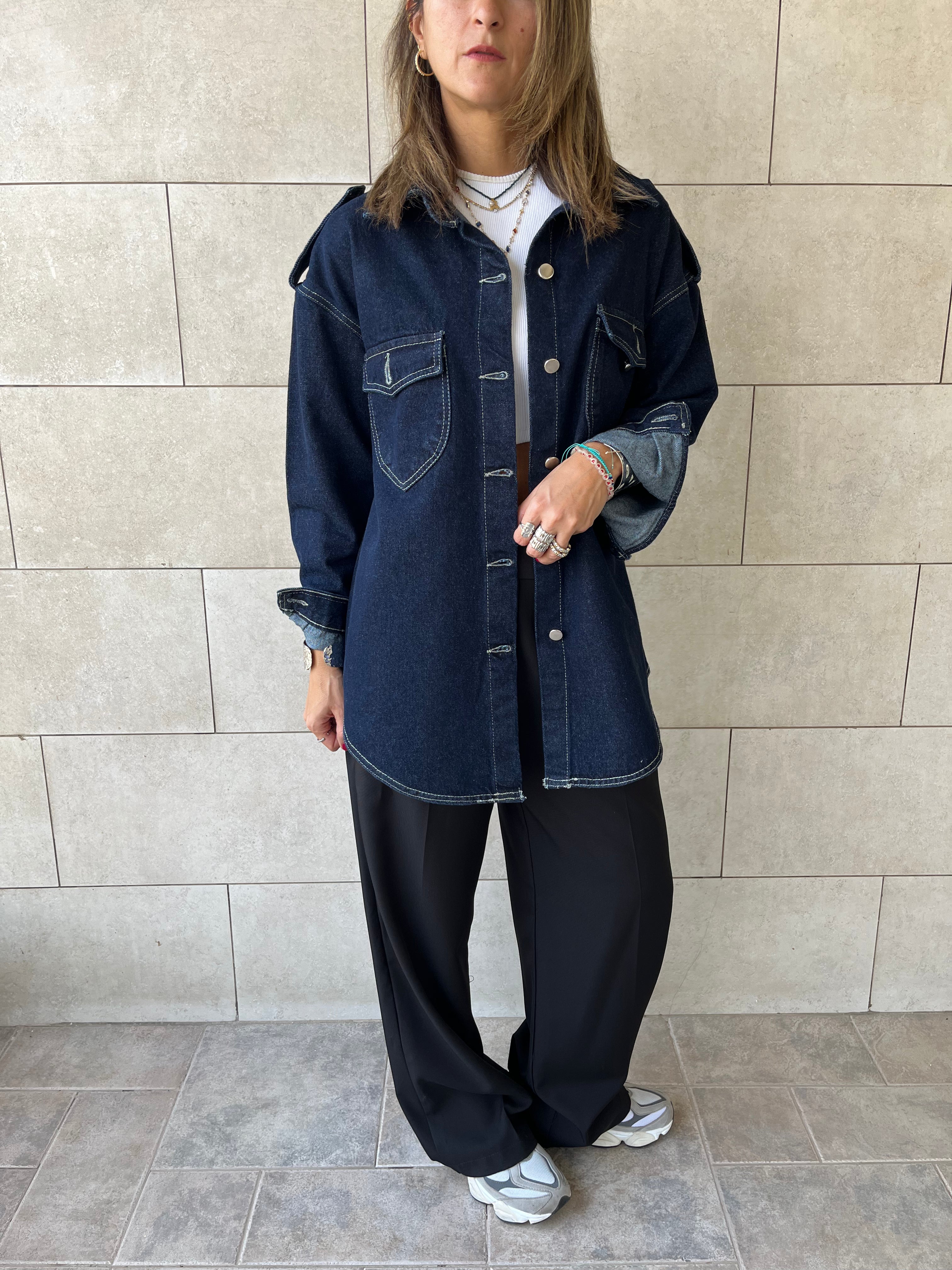 Navy Denim Utility Shirt