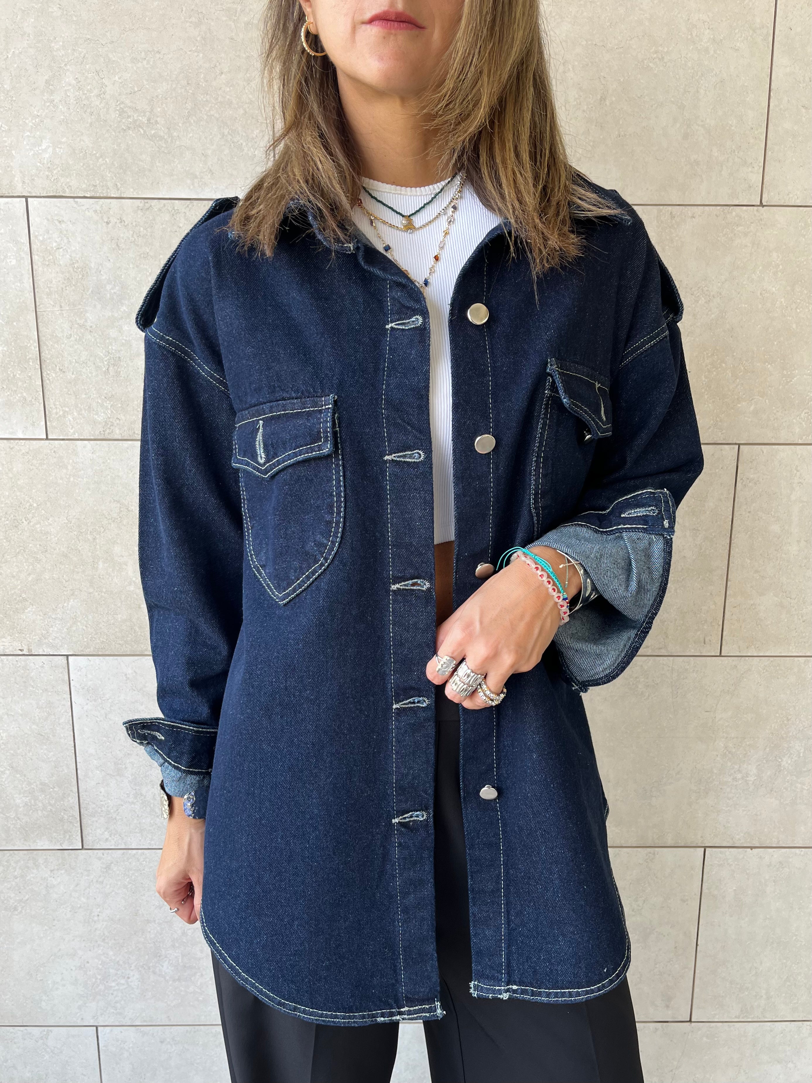 Navy Denim Utility Shirt